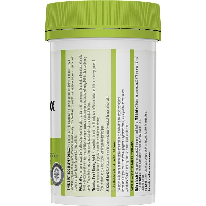 Viên uống hỗ trợ thải độc gan Swisse Ultiboost Liver Detox của Úc 200 viên - Image 4