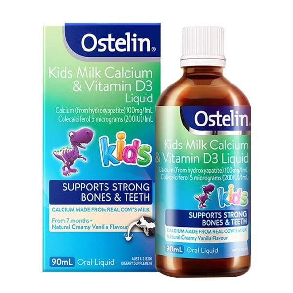 Ostelin Kids Milk Calcium & Vitamin D3 Liquid Cho Trẻ Từ 7 Tháng Lọ 90ml