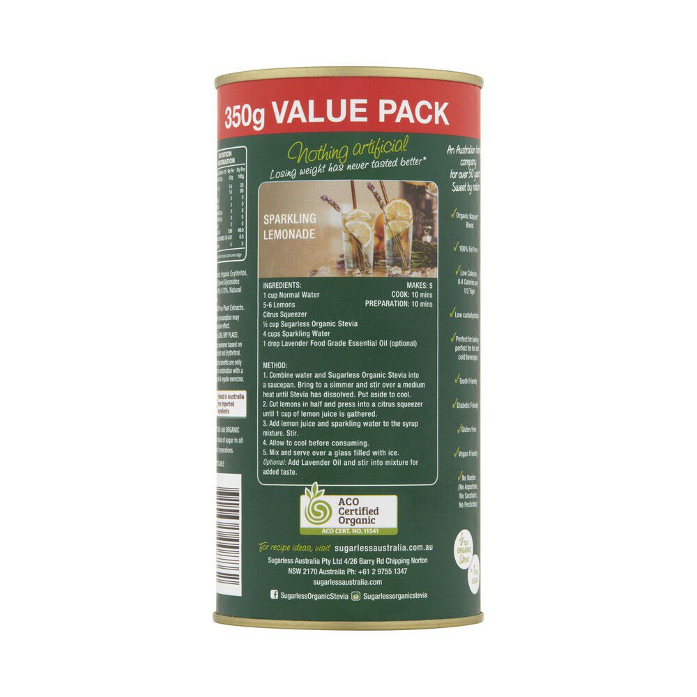 Đường cỏ ngọt ăn kiêng hữu cơ Úc Earthia Stevia 100% Organic Sweetener 350g - Image 4