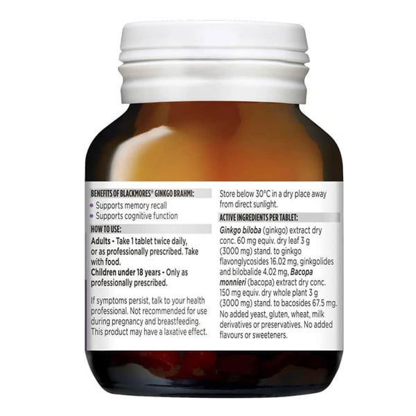Hoạt huyết dưỡng não Blackmores Ginkgo Brahmi của Úc 40 viên - Image 3