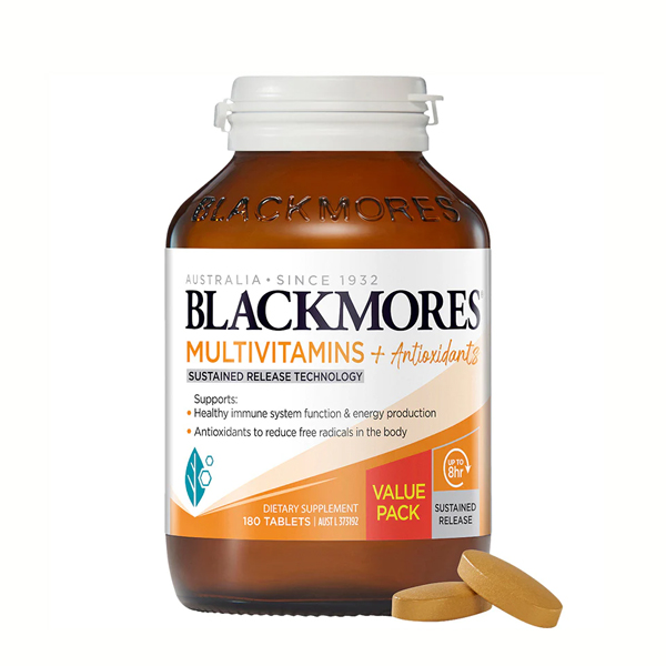 Vitamin tổng hợp hỗ trợ chống oxy hóa Blackmores Multivitamins + Antioxidants Sustained Release của Úc 180 viên
