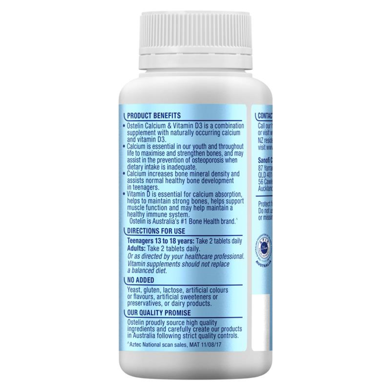 Viên uống bổ sung canxi vitamin D3 cho bà bầu Ostelin Calcium & Vitamin D3 của Úc 130 viên - Image 4