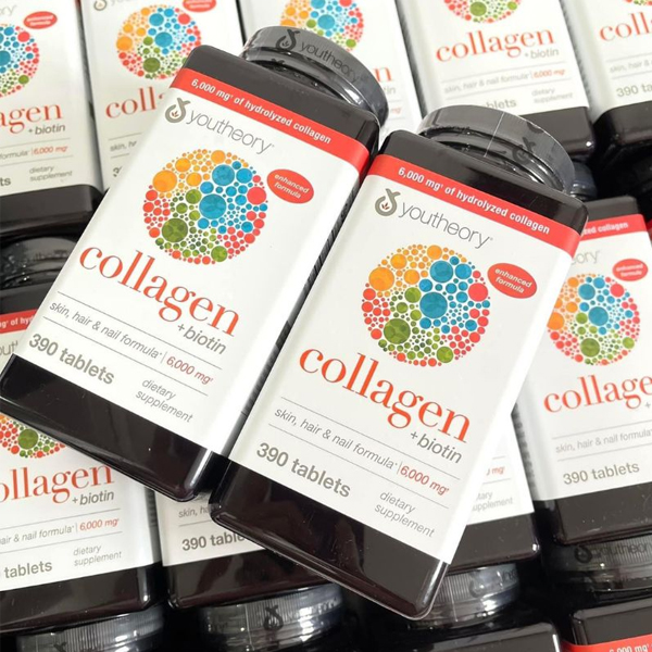 Viên uống collagen cho nữ Youtheory Collagen + Biotin Type 1 2 & 3 của Mỹ 390 viên - Image 2