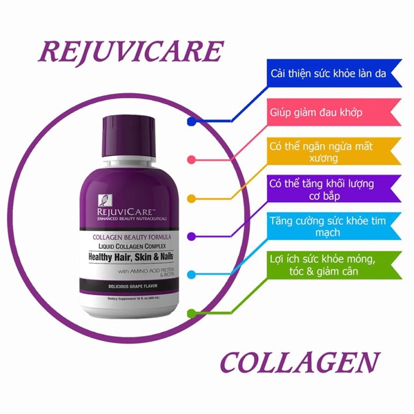 Collagen nước hỗ trợ đẹp da, móng, tóc RejuviCare Collagen Beauty Formula Liquid của Mỹ 480ml - Image 5