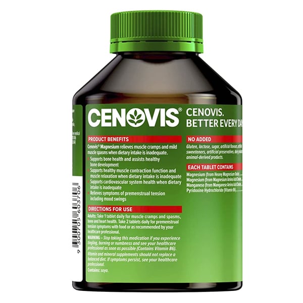 Viên uống bổ sung Magie Cenovis Magnesium của Úc 120 viên - Image 2