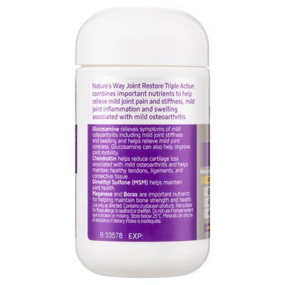 Viên uống hỗ trợ bổ khớp Nature's Way Joint Restore Triple Action của Úc 60 viên - Image 3