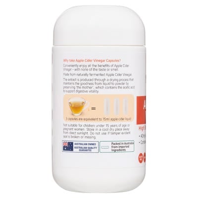 Viên uống giấm táo Nature’s Way SuperFoods Apple Cider Vinegar 400mg của Úc 60 viên - Image 2