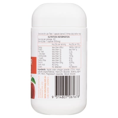 Viên uống giấm táo Nature’s Way SuperFoods Apple Cider Vinegar 400mg của Úc 60 viên - Image 3