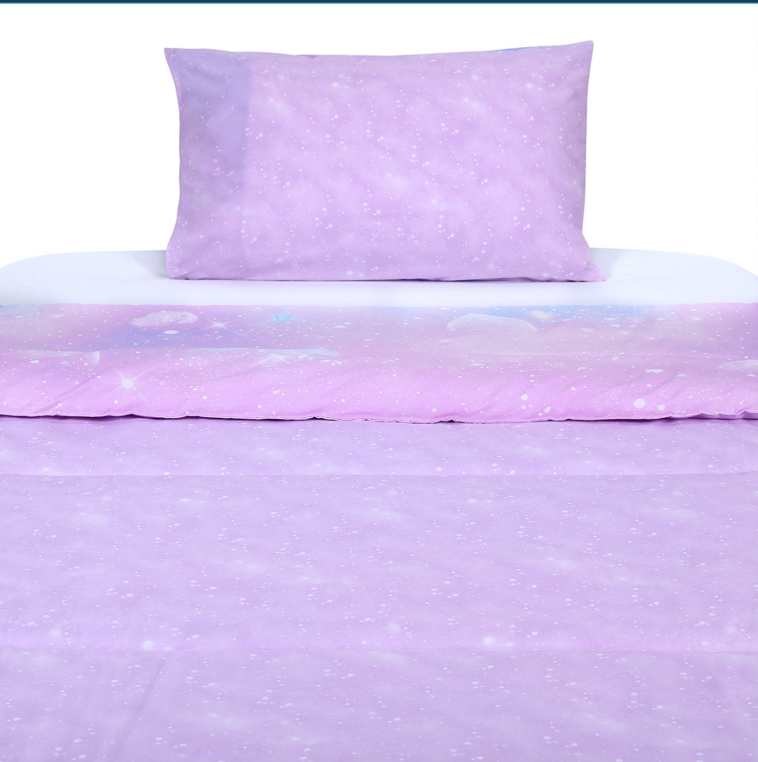 Bộ chăn bông trần và vỏ gối cho trẻ Pink Galaxy - Image 4