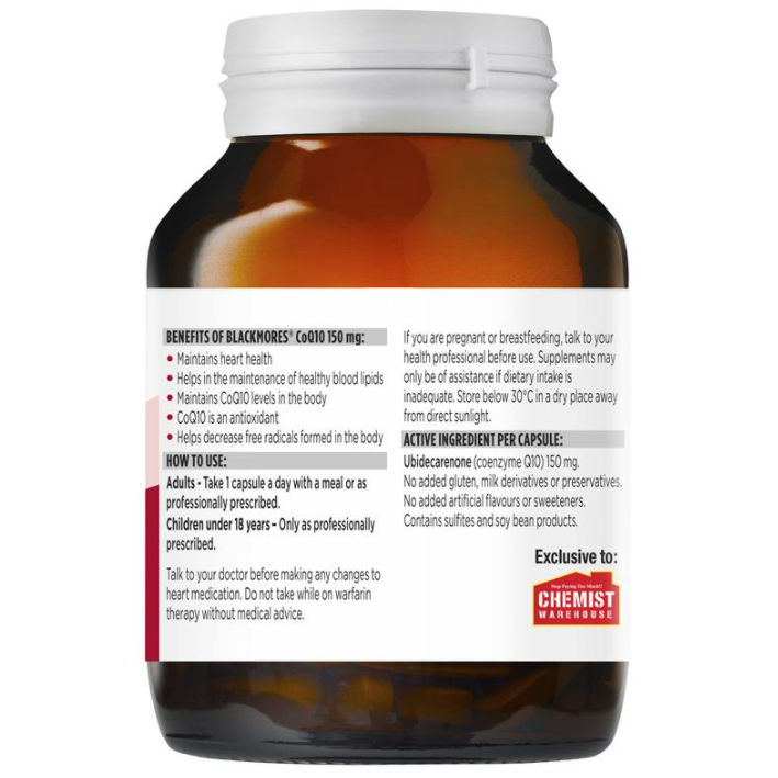 Blackmores CoQ10 150mg - Viên Uống Hỗ Trợ Tim Mạch Lọ 125 Viên - Image 2