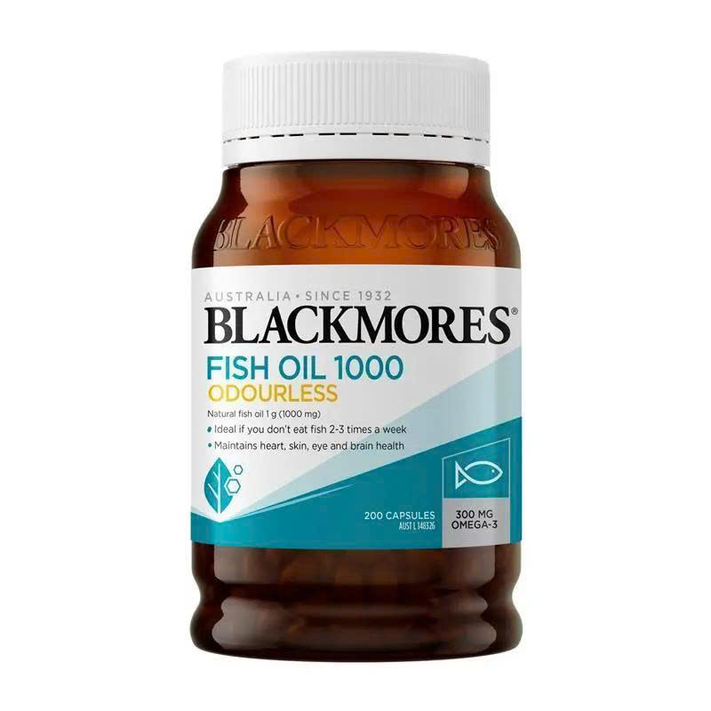 Dầu cá không mùi Blackmores Fish Oil 1000 Odourless của Úc 200 viên