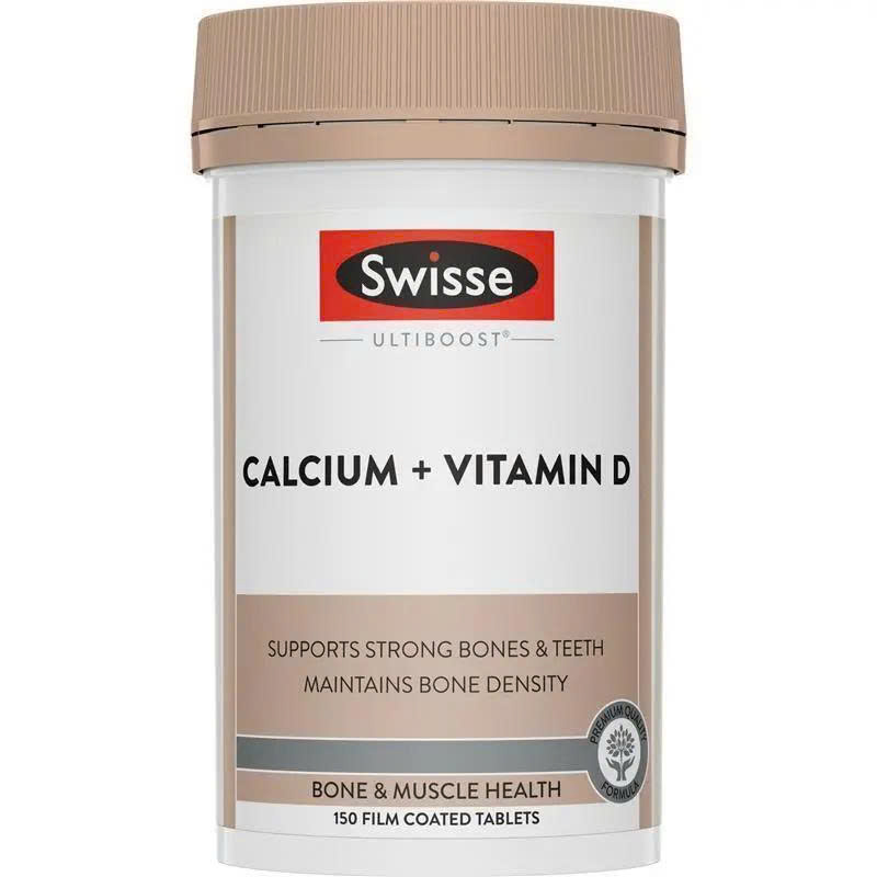 Viên Uống Bổ Sung Canxi + Vitamin D Swisse Calcium + Vitamin D Lọ 150 viên