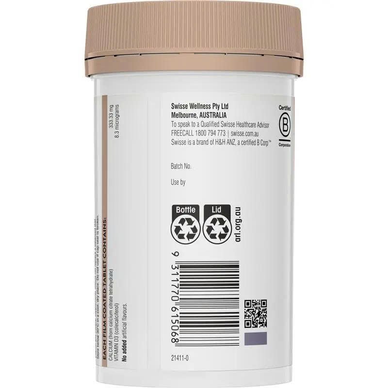Viên Uống Bổ Sung Canxi + Vitamin D Swisse Calcium + Vitamin D Lọ 150 viên - Image 3